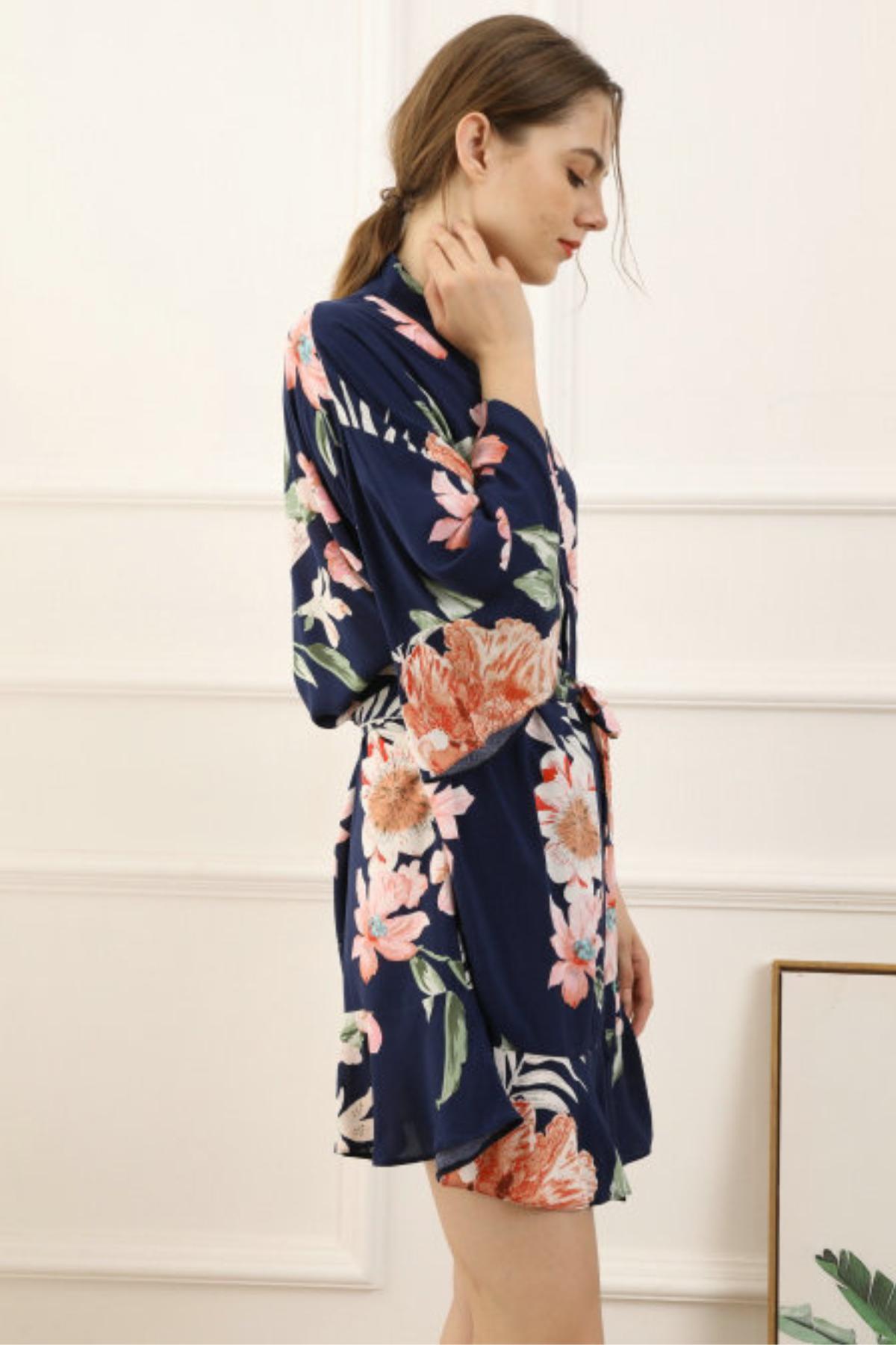 Floral Ruffle Navy