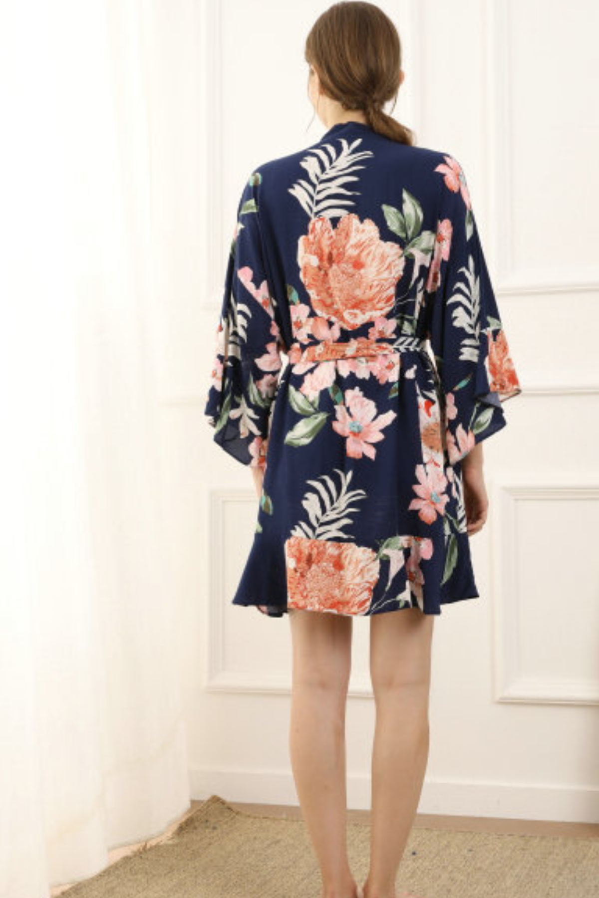 Floral Ruffle Navy