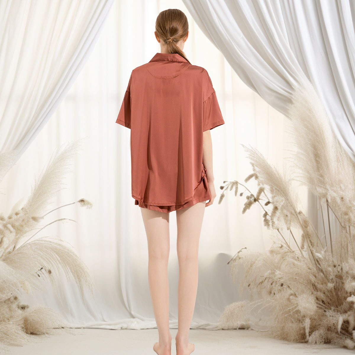 Lounge Luxe Satin- Burnt Orange