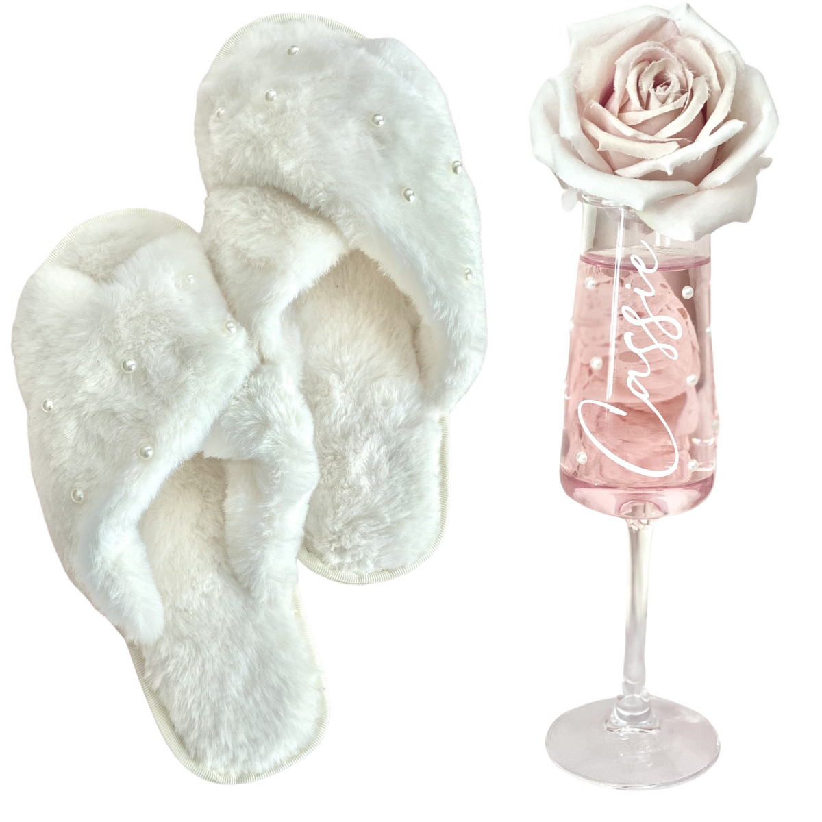 Pearl Accents on Drinkware &amp; Slippers