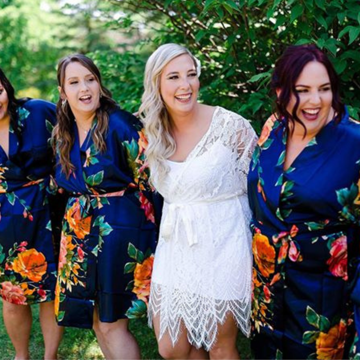 Canadian Bride, lace bride robe, knee length, Canada wedding robe