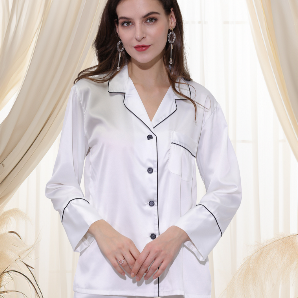 Full Length- White on Black Piping