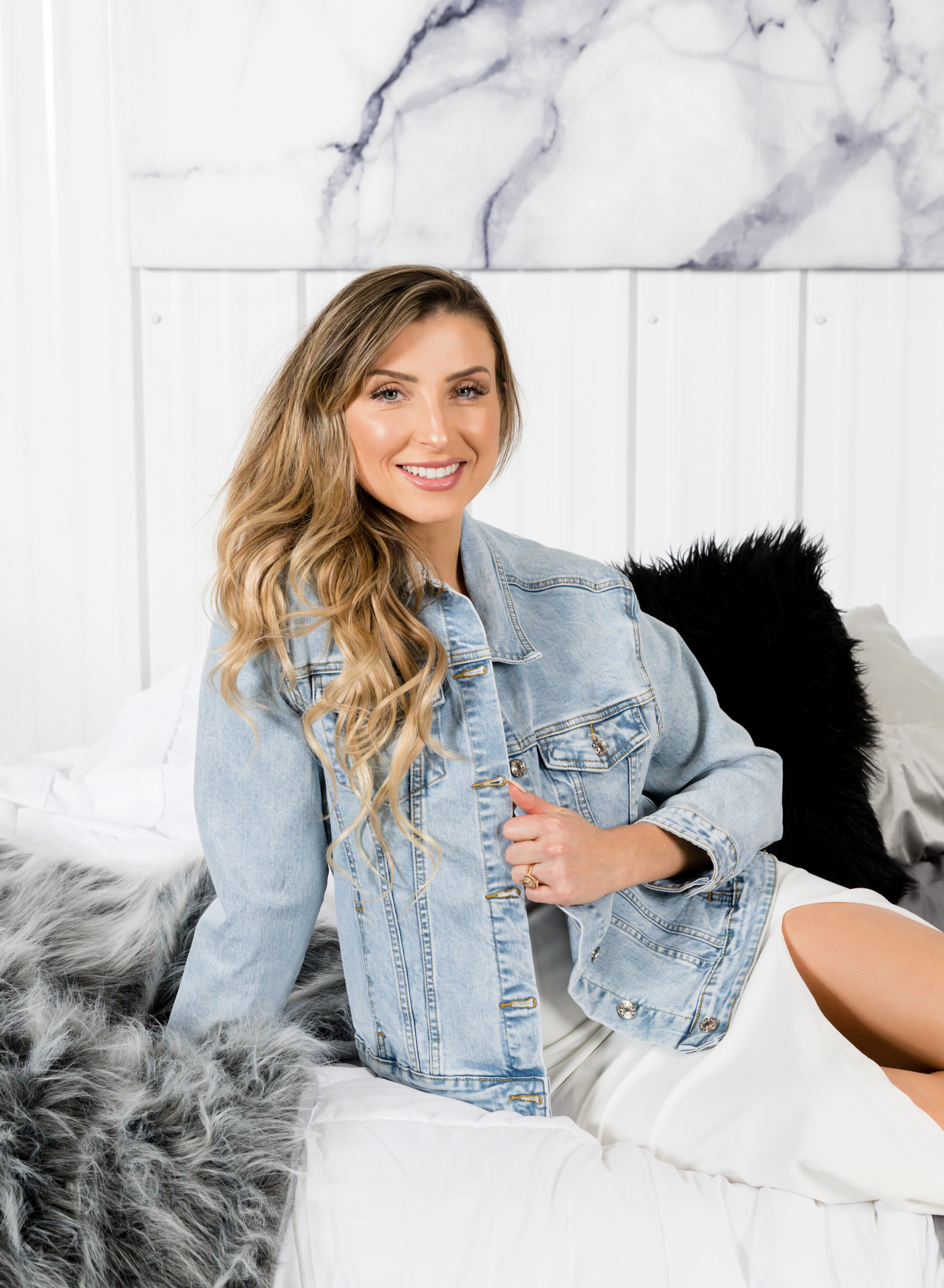 Feather denim jacket sales