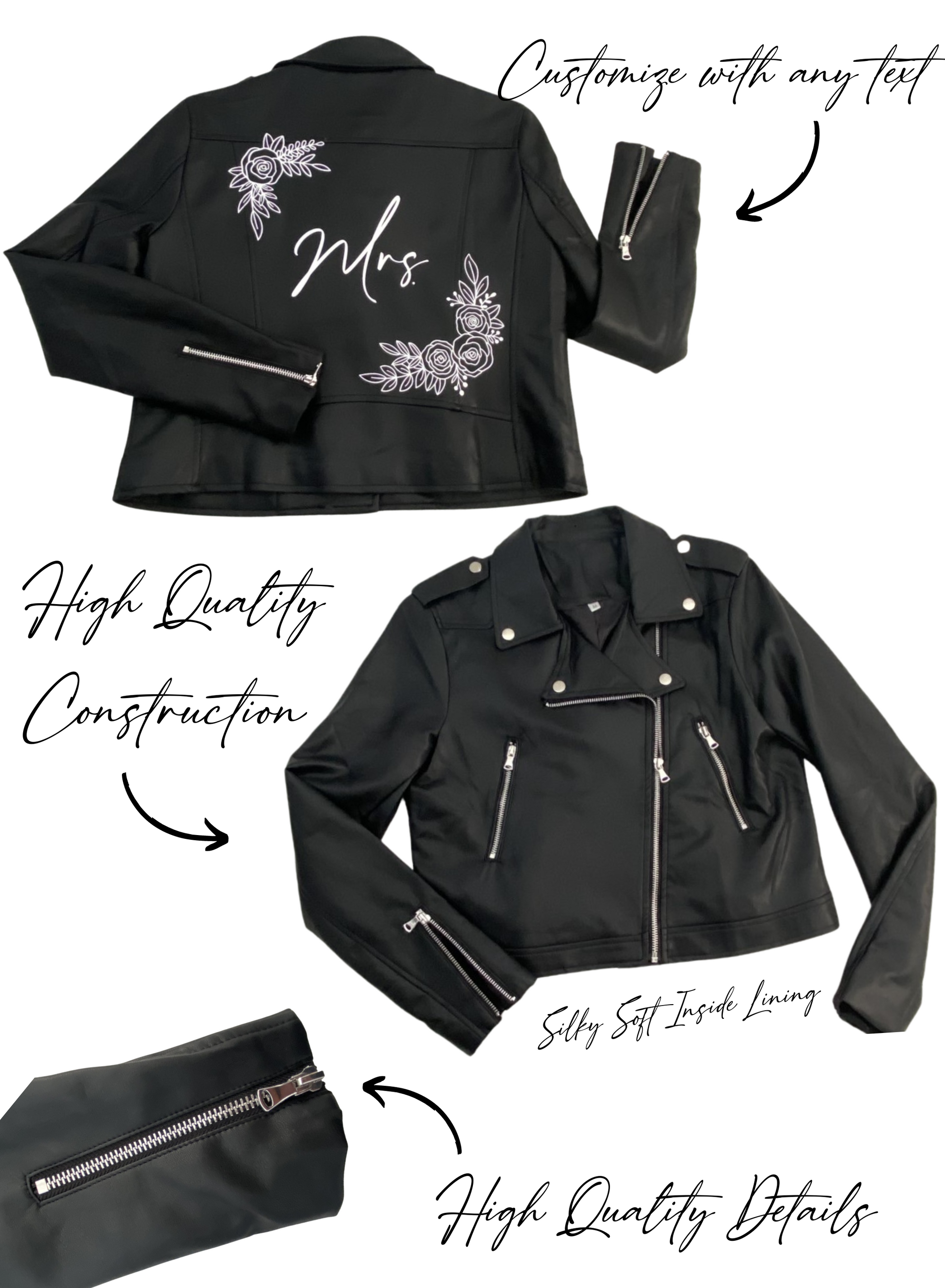 Floral Leather Jacket 431 The Wedding Company