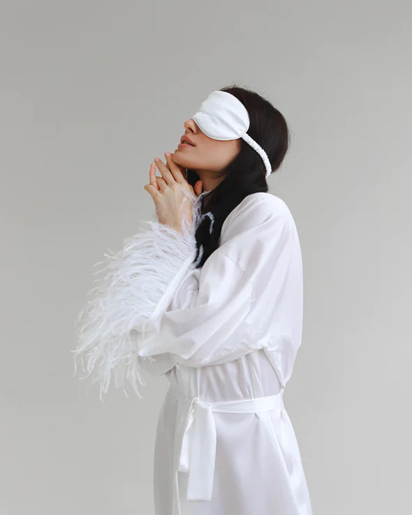 White Feather Lux Robe- CLEARANCE