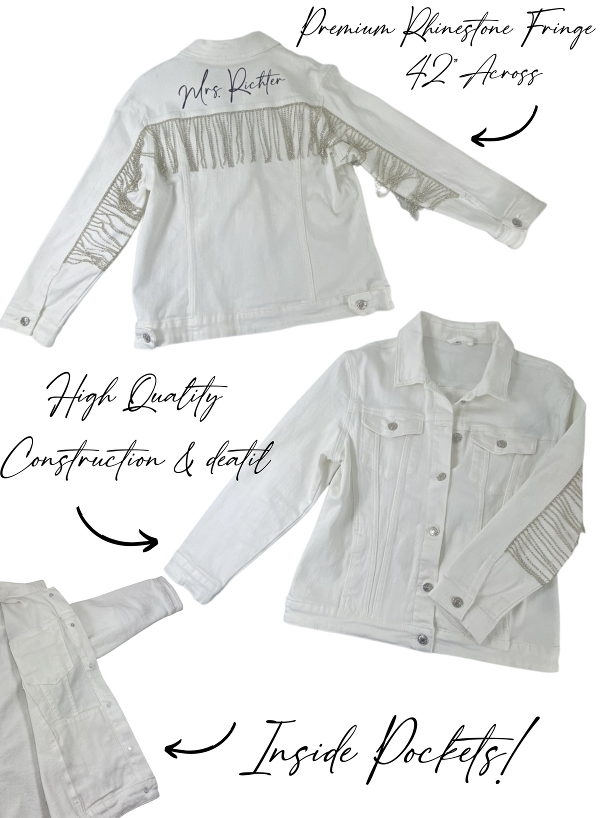 White- Rhinestone Jean Jacket