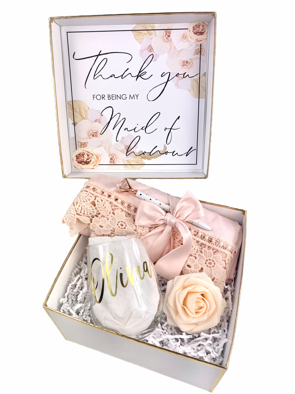 Bridal Party Gift Box- Stemless Glass